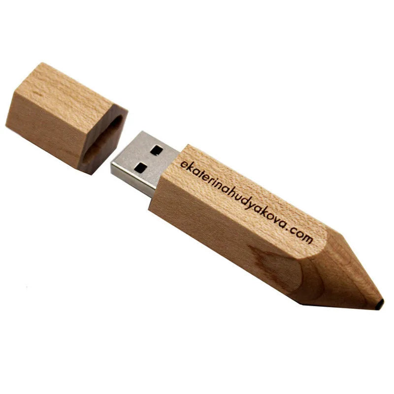 Clé USB bois personnalisable forme crayon de papier stylo bambou gravure laser logo texte promotion entreprise goodies durable - lebois-eco.com