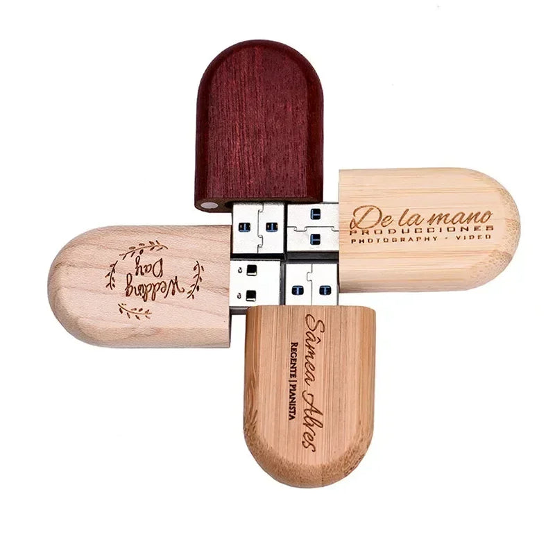Clé usb 3.0 bois personnalisable noyer érable rose bambou logo prénom entreprise cadeau mariage anniversaire photographe durable écologique - lebois-eco.com