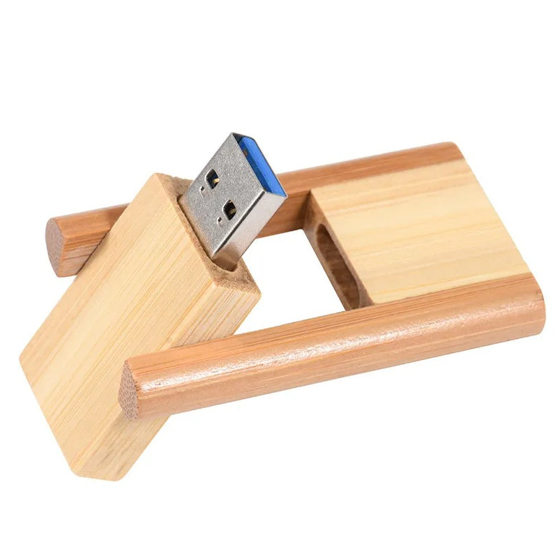 Clé usb bois bicolore pliable noyer chêne bambou personnalisable custom logo prénom entreprise cadeau photographe anniversaire mariage durable - lebois-eco.com