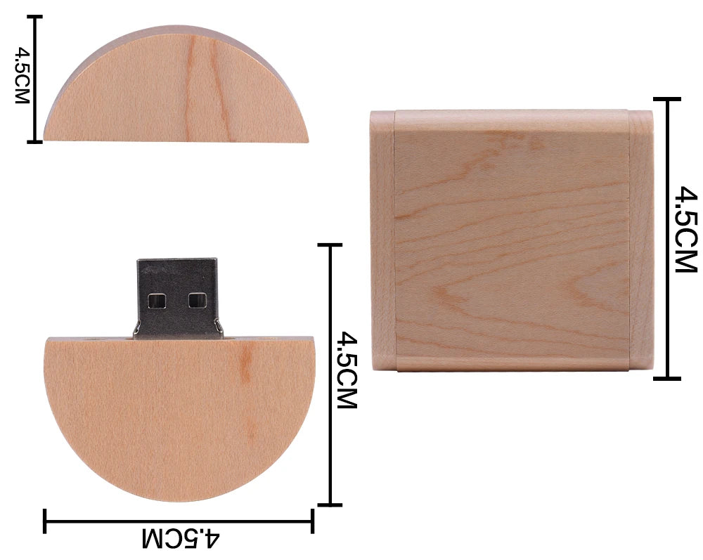 Coffret clé usb bois érable ronde personnalisable gravure laser logo prénom entreprise cadeau photographe anniversaire mariage durable - lebois-eco.com