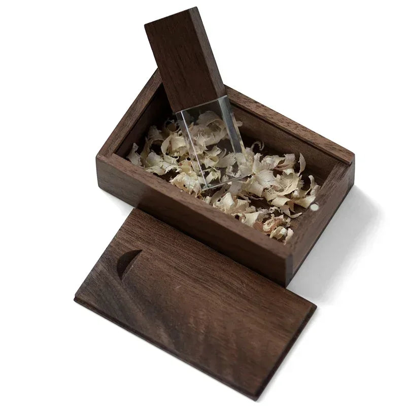 Coffret clé usb bois noyer érable bambou quartz personnalisable custom logo prénom entreprise cadeau goodies photographe anniversaire mariage durable - lebois-eco.com