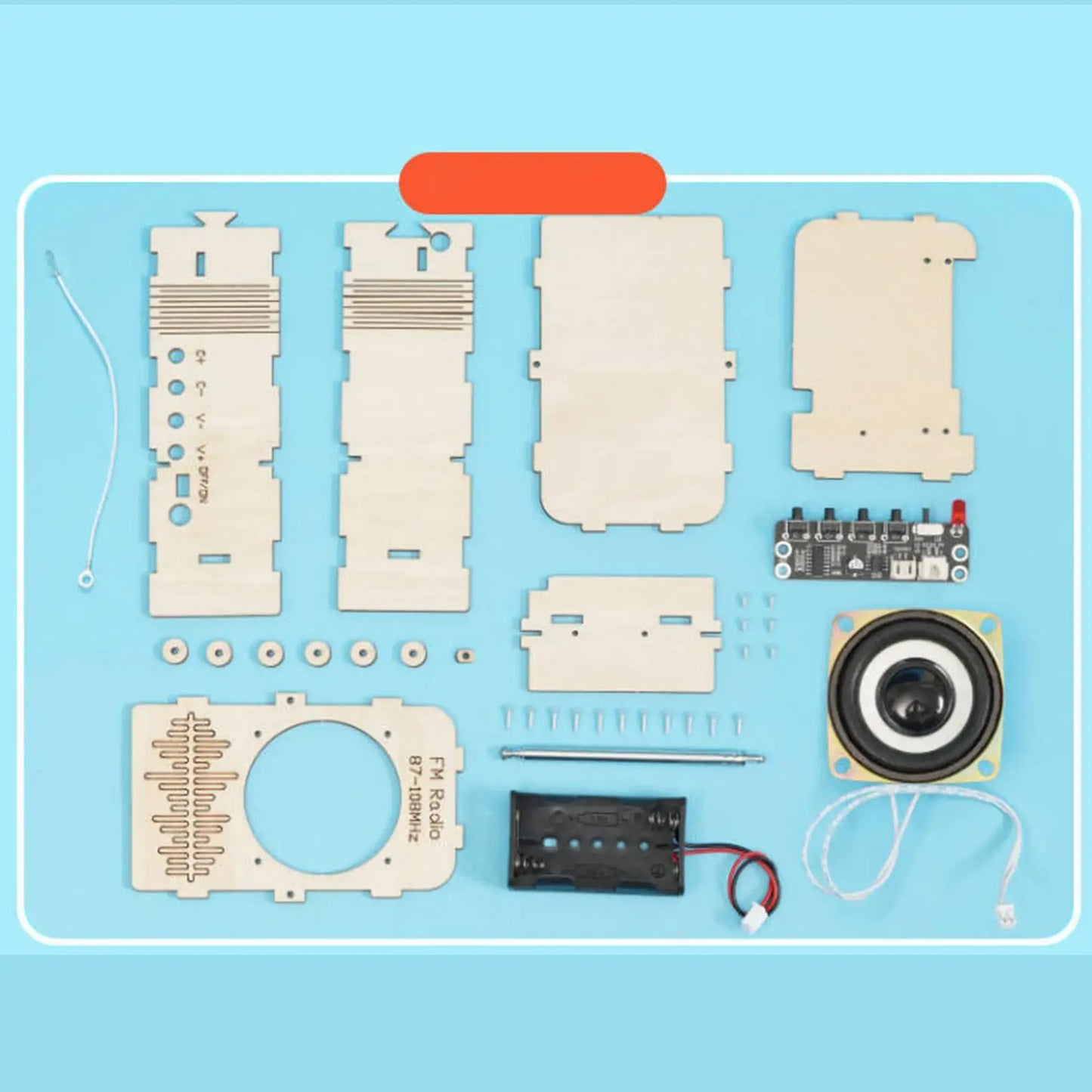 Kit complet radio fm en bois à assembler composants électroniques jouet éducatif enfant cadeau Noël anniversaire do it yourself durable - lebois-eco.com