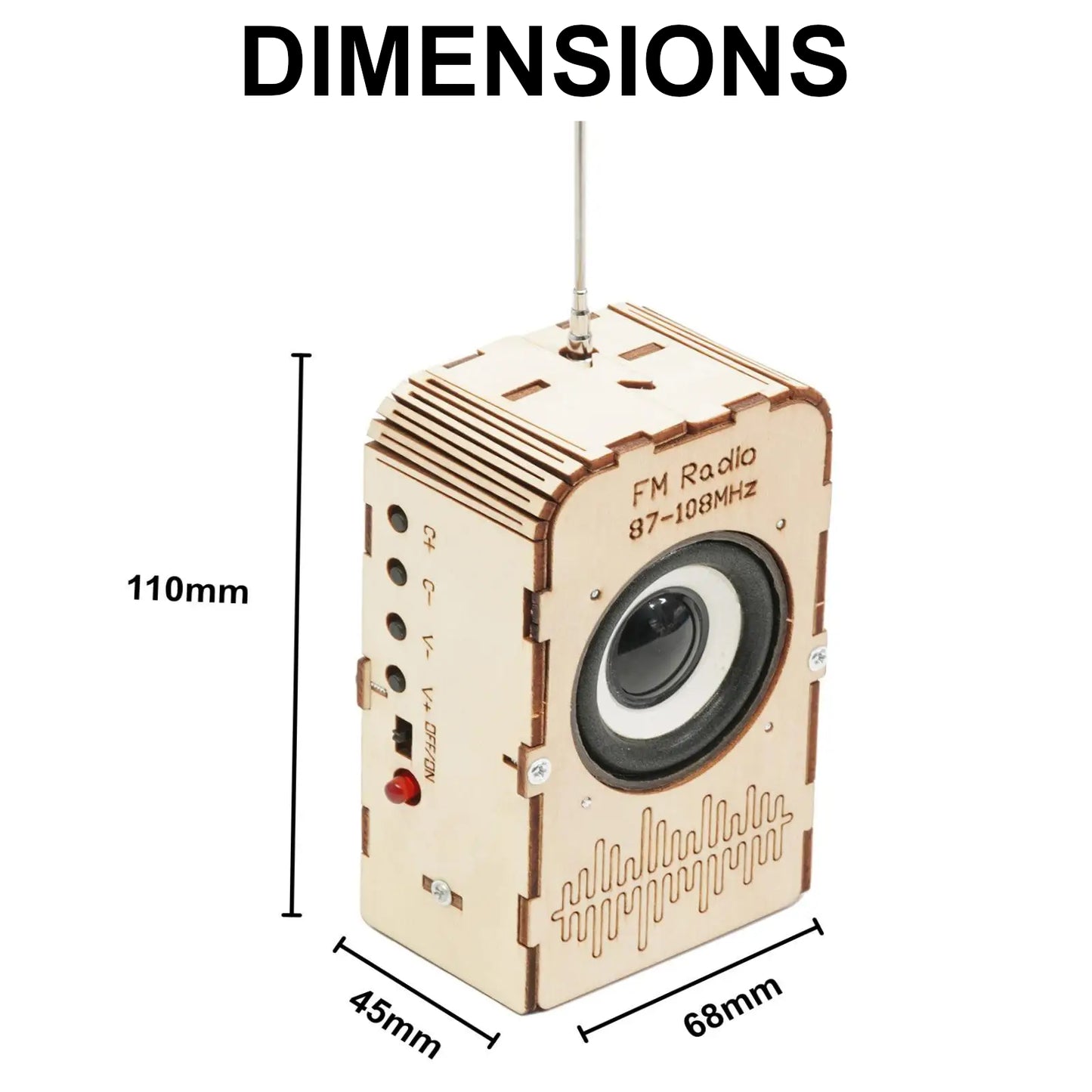 Kit complet radio fm en bois à assembler composants électroniques jouet éducatif enfant cadeau Noël anniversaire do it yourself durable - lebois-eco.com