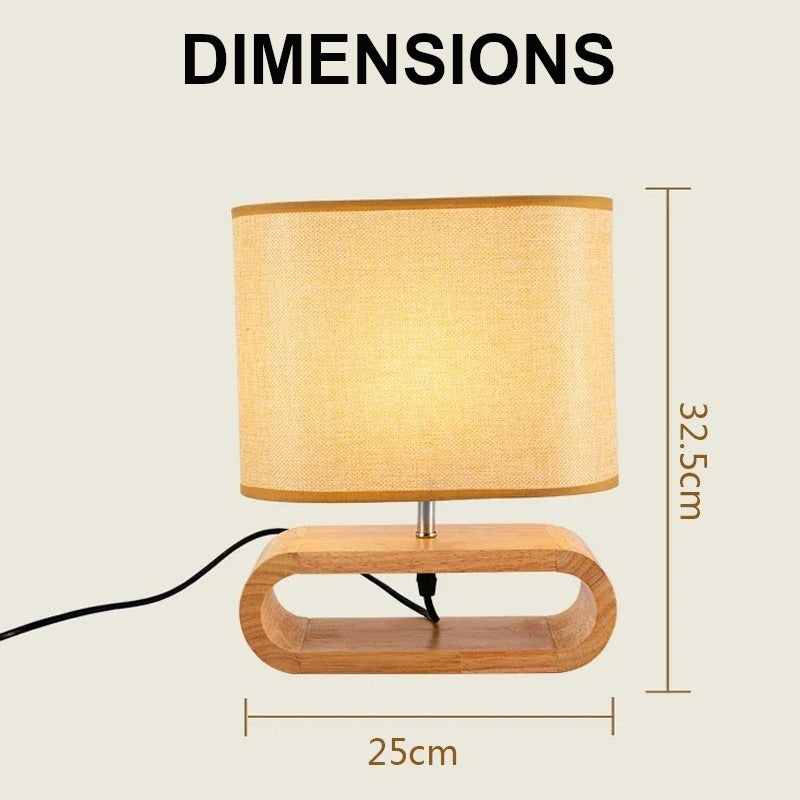 Lampe de chevet style scandinave bois tissu salon chambre à coucher hôtel bureau cadeau anniversaire décoration intérieure durable - lebois-eco.com