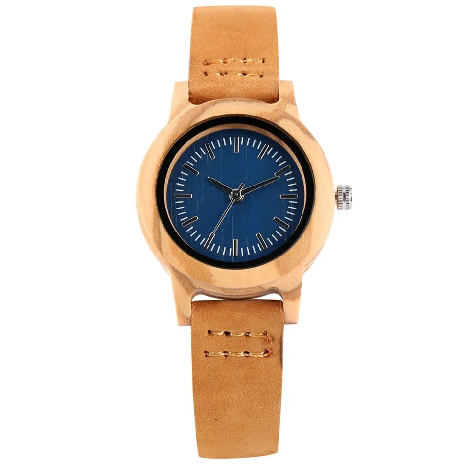 Montre bois bambou quartz femme cadeau original anniversaire noël mariage tendance intemporel écologique durable - lebois-eco.com