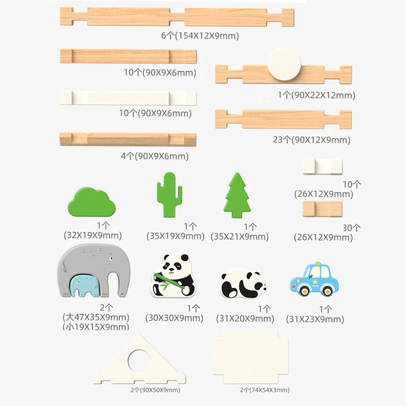 Boîte recyclable du set de construction en bois 100 pièces pour enfants