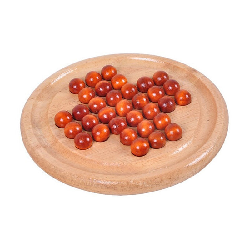 Jeu solitaire bois jouet enfant adulte société cadeau gift anniversaire plateau bille perle environnement écologique renouvelable éco-responsable modèle 1 - lebois-eco.com