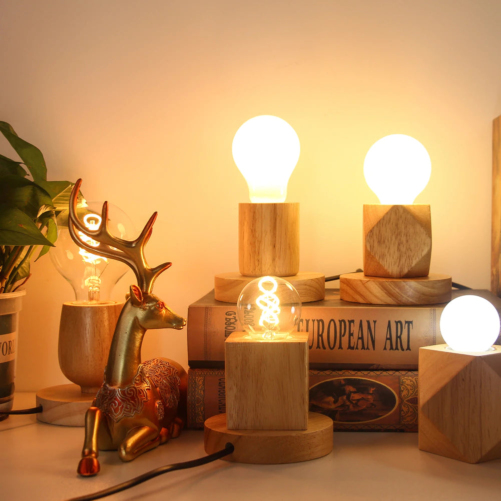Lampes de chevet / bureau en bois - 9 modèles
