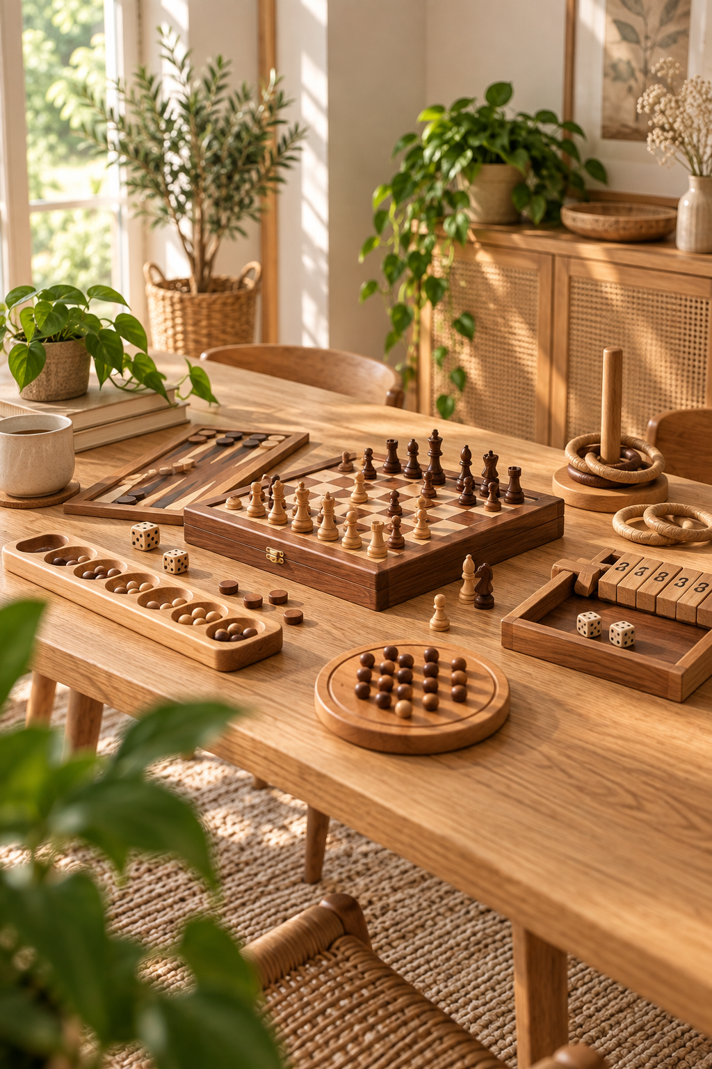 Jeux de société en bois