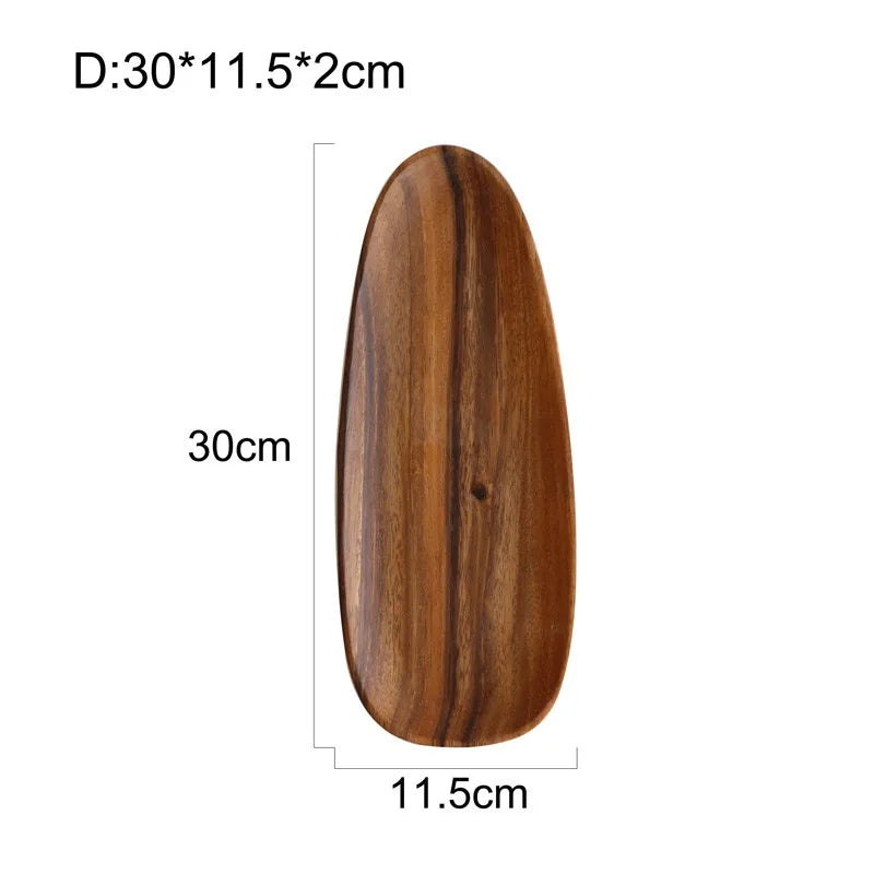 Assiette plat bois naturel noyer style japonais repas dressage table sushi fruit sec décoration diner écologique durable - lebois-eco.com