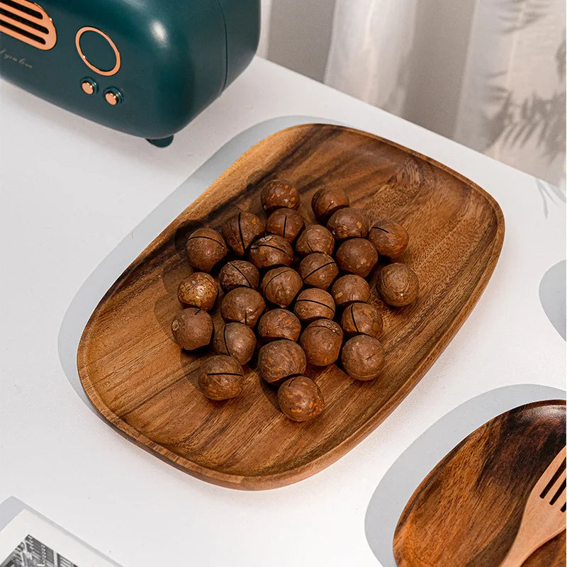 Assiette plat bois naturel noyer style japonais repas dressage table sushi fruit sec décoration diner écologique durable - lebois-eco.com