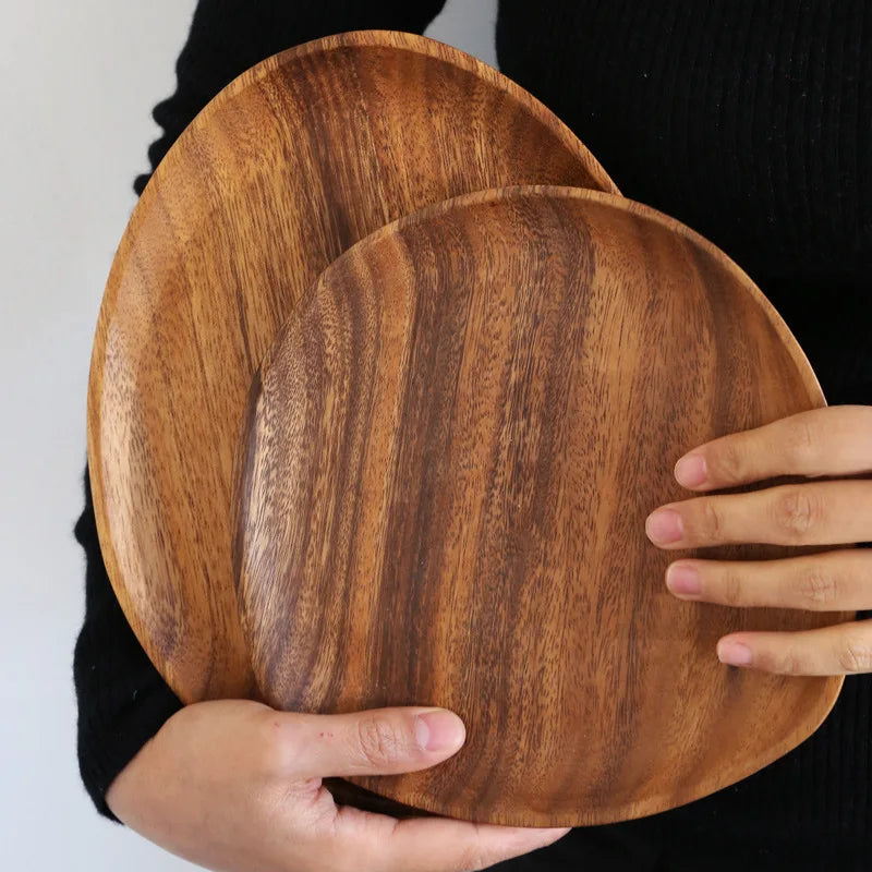 Assiette plat bois naturel noyer style japonais repas dressage table sushi fruit sec décoration diner écologique durable - lebois-eco.com