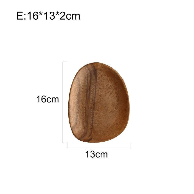 Assiette plat bois naturel noyer style japonais repas dressage table sushi fruit sec décoration diner écologique durable - lebois-eco.com