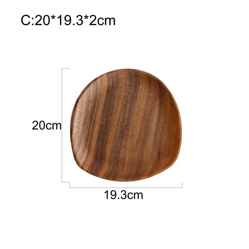 Assiette plat bois naturel noyer style japonais repas dressage table sushi fruit sec décoration diner écologique durable - lebois-eco.com