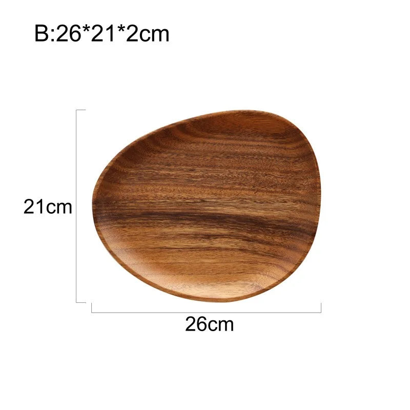 Assiette plat bois naturel noyer style japonais repas dressage table sushi fruit sec décoration diner écologique durable - lebois-eco.com