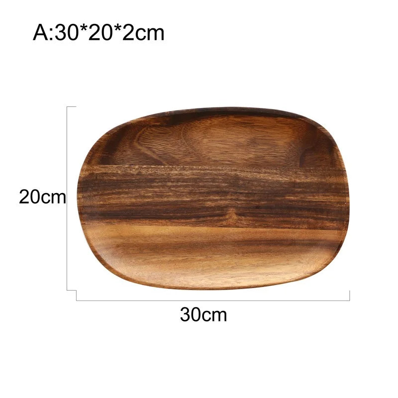 Assiette plat bois naturel noyer style japonais repas dressage table sushi fruit sec décoration diner écologique durable - lebois-eco.com