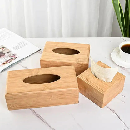Boîte à mouchoirs bambou bois insertion tiroir 3 tailles décoration intérieur salon chambre à coucher rhume écologique durable - lebois-eco.com