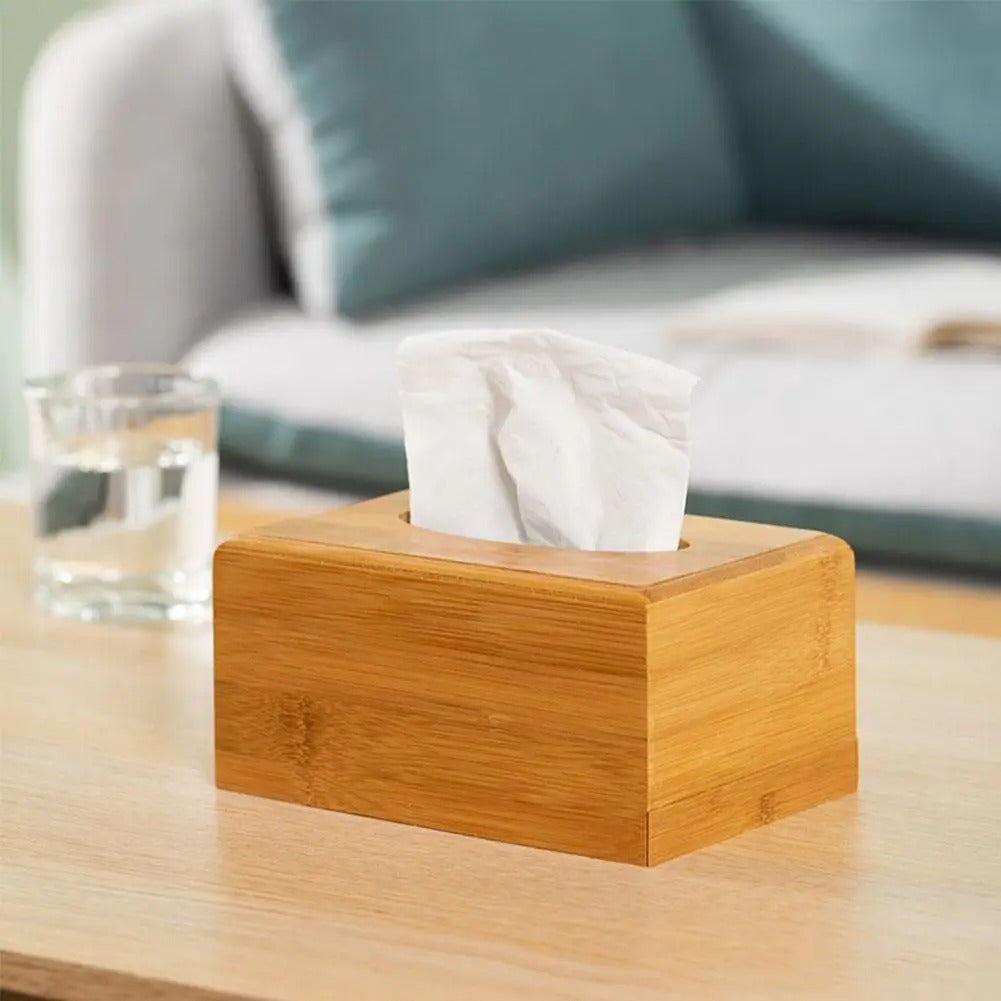 Boîte à mouchoirs bambou bois insertion tiroir 3 tailles décoration intérieur salon chambre à coucher rhume écologique durable - lebois-eco.com