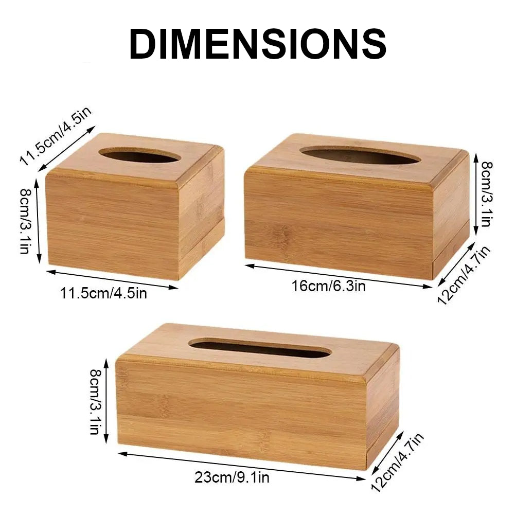 Boîte à mouchoirs bambou bois insertion tiroir 3 tailles décoration intérieur salon chambre à coucher rhume écologique durable - lebois-eco.com