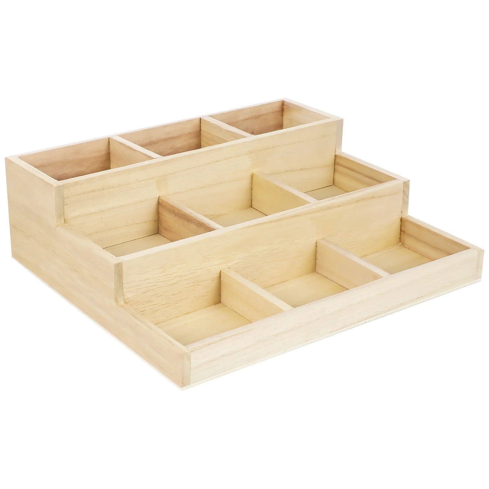 Boîte de rangement bois 3 niveaux pour bijoux parfums produits cosmétiques accessoires salle de bain bureau écologique durable - lebois-eco.com