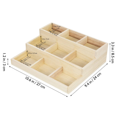Boîte de rangement bois 3 niveaux pour bijoux parfums produits cosmétiques accessoires salle de bain bureau écologique durable - lebois-eco.com
