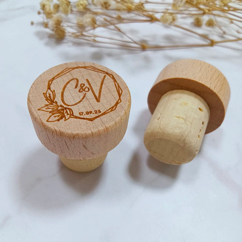 Bouchon liège vin personnalisable logo custom mariage fête anniversaire cadeau repas écologique durable recyclable - lebois-eco.com