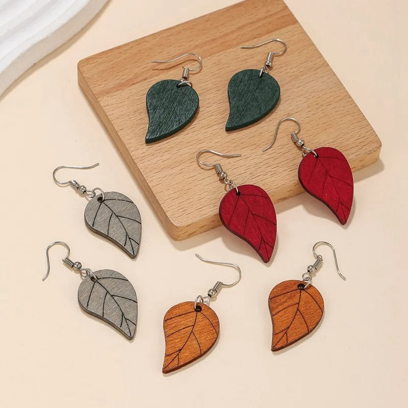 Boucles oreilles femme bijoux bois style rétro décontracté saison estival été cadeaux anniversaire mariage événements durable - lebois-eco.com