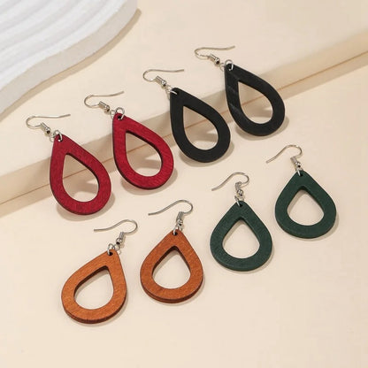 Boucles oreilles femme bijoux bois style rétro décontracté saison estival été cadeaux anniversaire mariage événements durable - lebois-eco.com