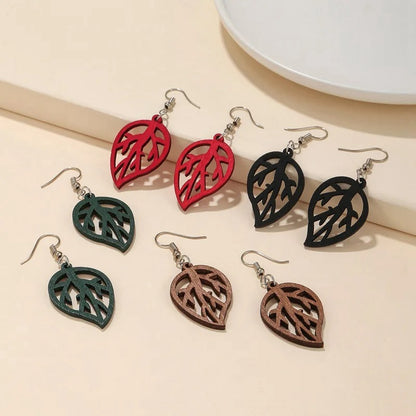 Boucles oreilles femme bijoux bois style rétro décontracté saison estival été cadeaux anniversaire mariage événements durable - lebois-eco.com