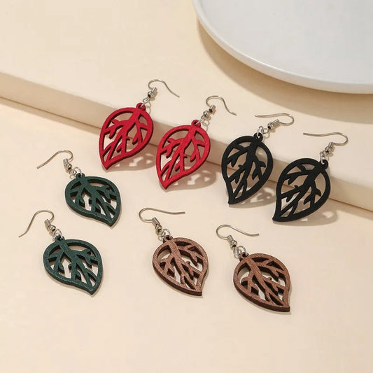 Boucles oreilles femme bijoux bois style rétro décontracté saison estival été cadeaux anniversaire mariage événements durable - lebois-eco.com