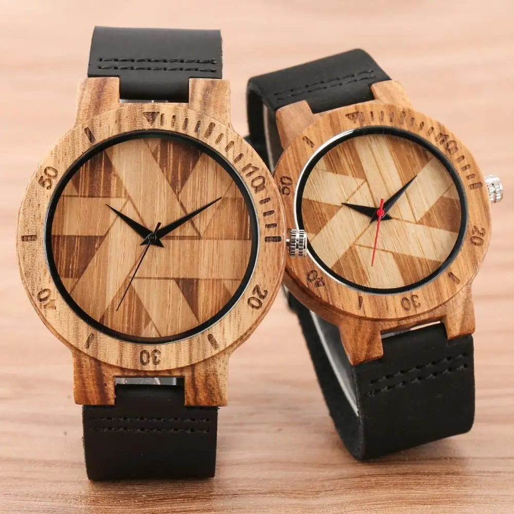 Coffret cadeau contenant deux montres en bois assorties – idée cadeau couple élégante et durable