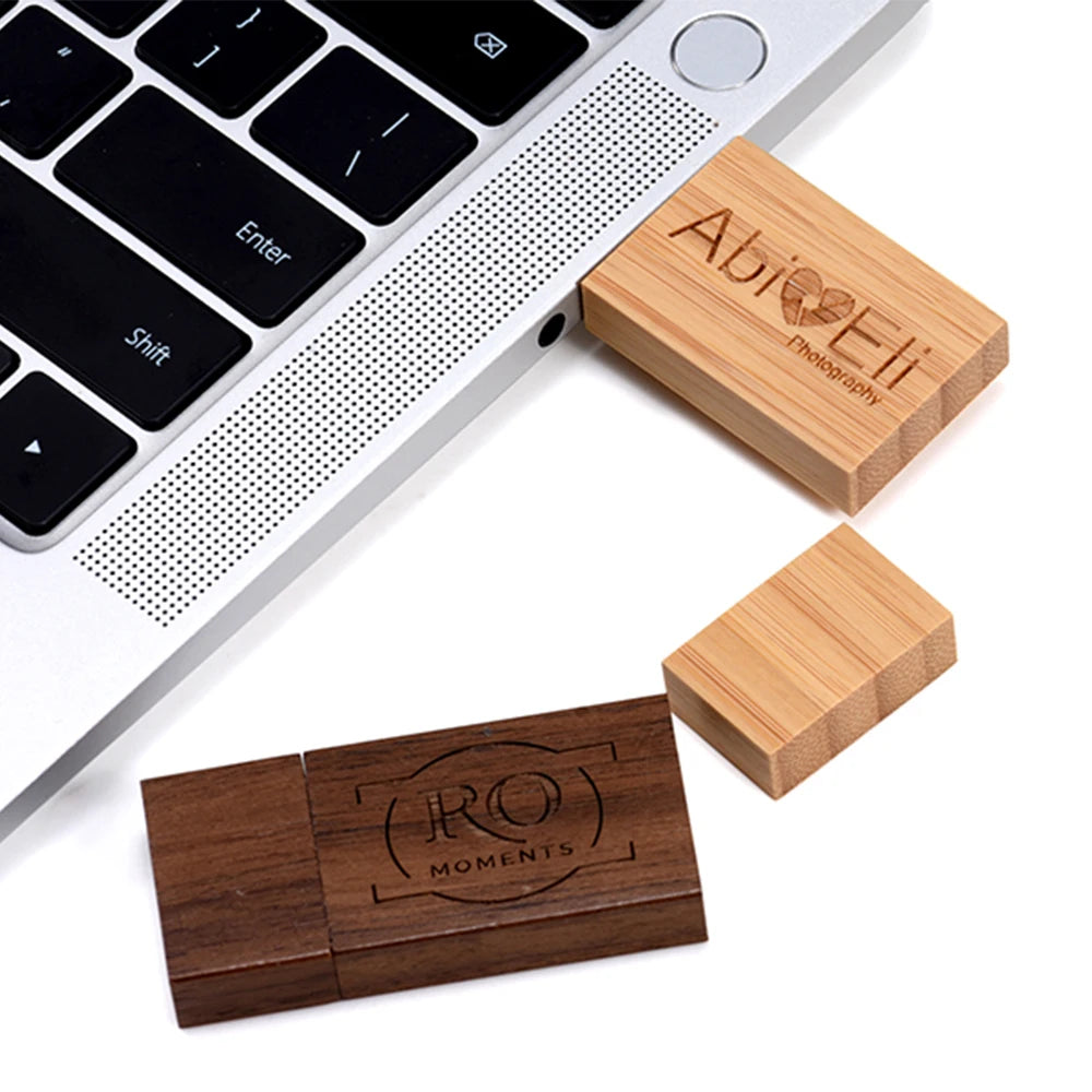 Coffret clé USB 3.0 bois personnalisable logo nom prénom custom gravure laser sur mesure promotion entreprise cadeau mariage anniversaire photographie - lebois-eco.com