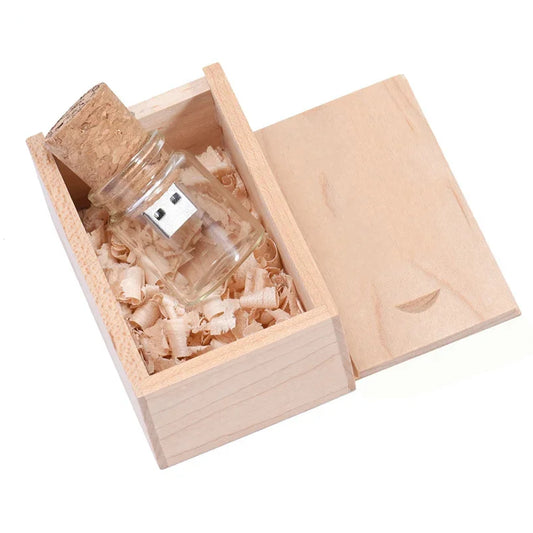Coffret clé usb 3.0 bois personnalisable bouteille à la mer bambou érable logo prénom entreprise cadeau mariage anniversaire photographe durable écologique - lebois-eco.com