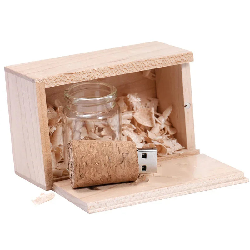 Coffret clé usb 3.0 bois personnalisable bouteille à la mer bambou érable logo prénom entreprise cadeau mariage anniversaire photographe durable écologique - lebois-eco.com