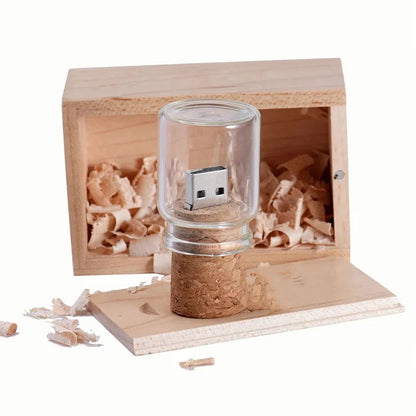 Coffret clé usb 3.0 bois personnalisable bouteille à la mer bambou érable logo prénom entreprise cadeau mariage anniversaire photographe durable écologique - lebois-eco.com