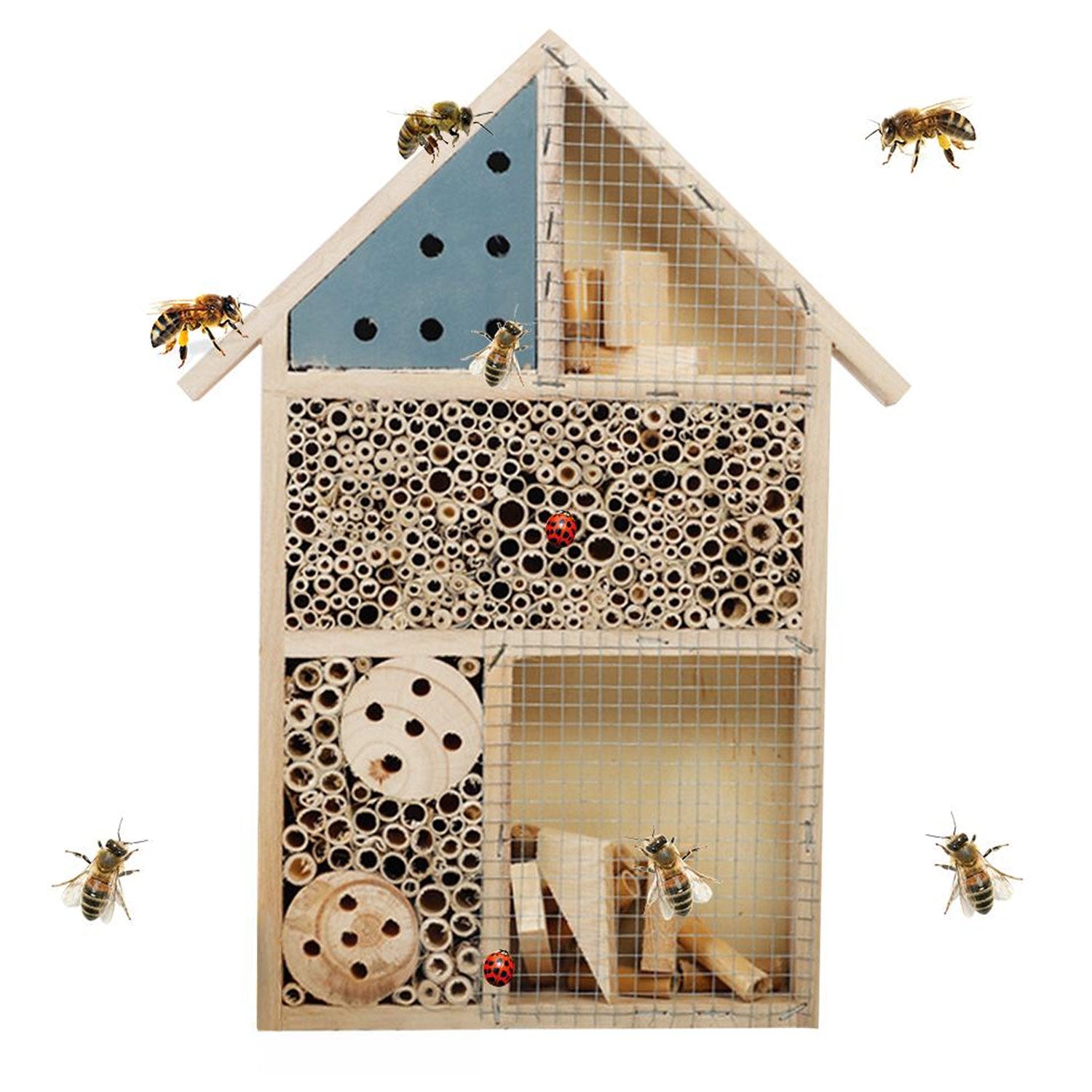 Hôtel maison abri insecte abeilles bois naturel nid reproduction jardin balcon printemps décoration papillon coccinelle écologie environnement renouvelable responsable - lebois-eco.com
