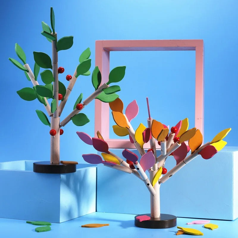 Jouet enfant jeu puzzle 3D en bois à assembler arbre pommier apprentissage cadeau noël anniversaire éducatif durable - lebois-eco.com