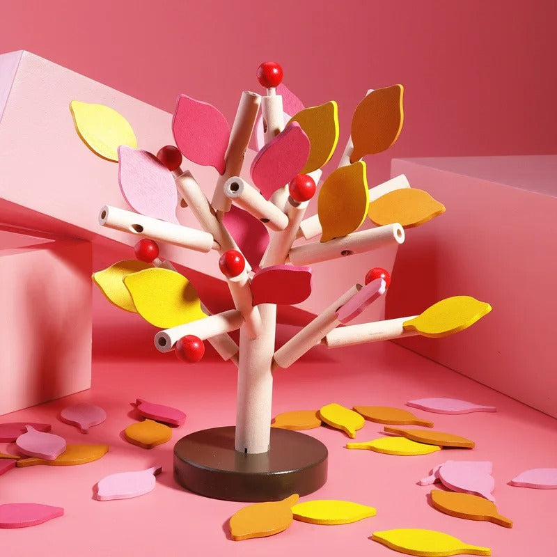 Jouet enfant jeu puzzle 3D en bois à assembler arbre pommier apprentissage cadeau noël anniversaire éducatif durable - lebois-eco.com