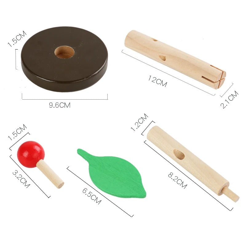 Jouet enfant jeu puzzle 3D en bois à assembler arbre pommier apprentissage cadeau noël anniversaire éducatif durable - lebois-eco.com