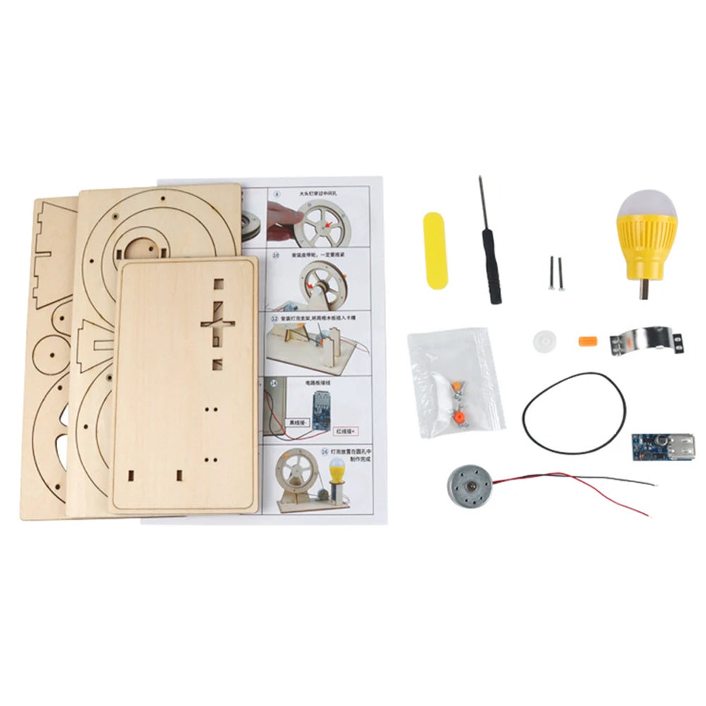 Kit complet générateur électricité en bois à assembler jouet éducatif enfant cadeau noël do it yourself durable - lebois-eco.com