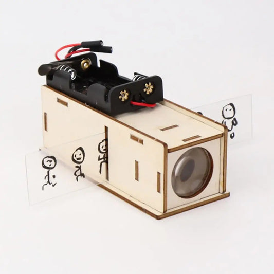 Kit complet projecteur lumière en bois à assembler composants électroniques jouet éducatif expérimentation scientifique enfant cadeau noël anniversaire durable - lebois-eco.com