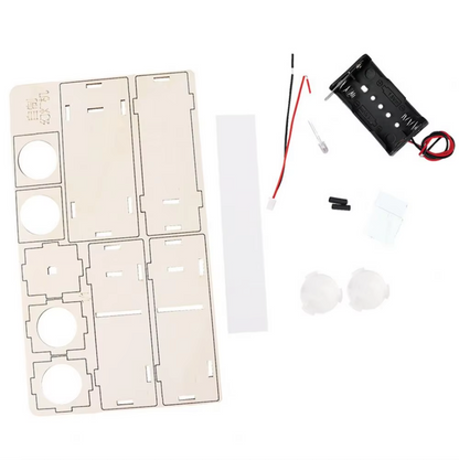 Kit complet projecteur lumière en bois à assembler composants électroniques jouet éducatif expérimentation scientifique enfant cadeau noël anniversaire durable - lebois-eco.com