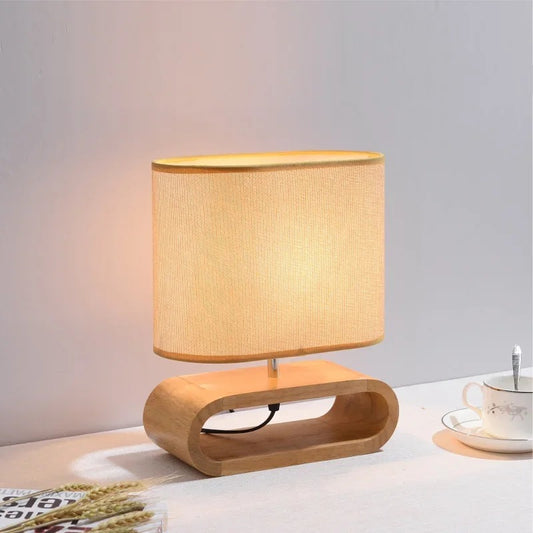 Lampe de chevet style scandinave bois tissu salon chambre à coucher hôtel bureau cadeau anniversaire décoration intérieure durable - lebois-eco.com