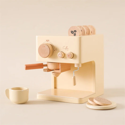 Machine à café expresso jouet en bois massif pour enfants développement éducatif imagination et coordination cadeau noël durable - lebois-eco.com