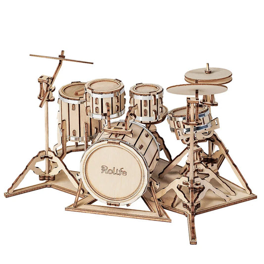 Maquette modélisme bois batterie instrument musique jouet do it yourself assemblage construction fait main cadeau noël enfant adolescent adulte durable écologique - lebois-eco.com