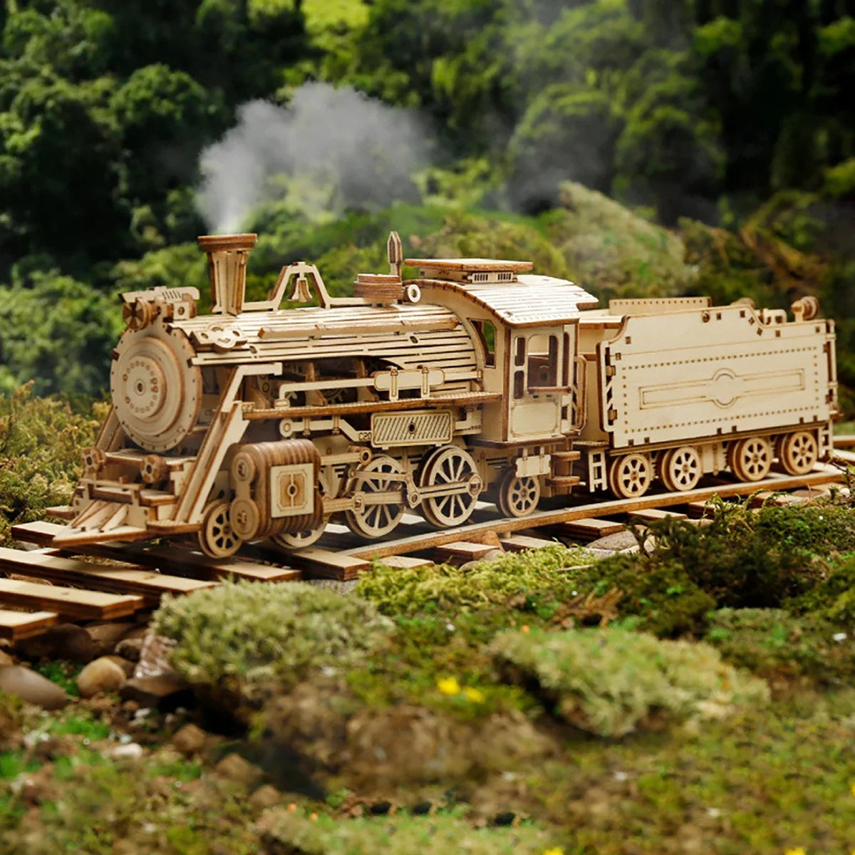 Maquette modélisme bois locomotive à vapeur jouet do it yourself assemblage construction fait main cadeau noël enfant adulte découpe laser durable écologique - lebois-eco.com