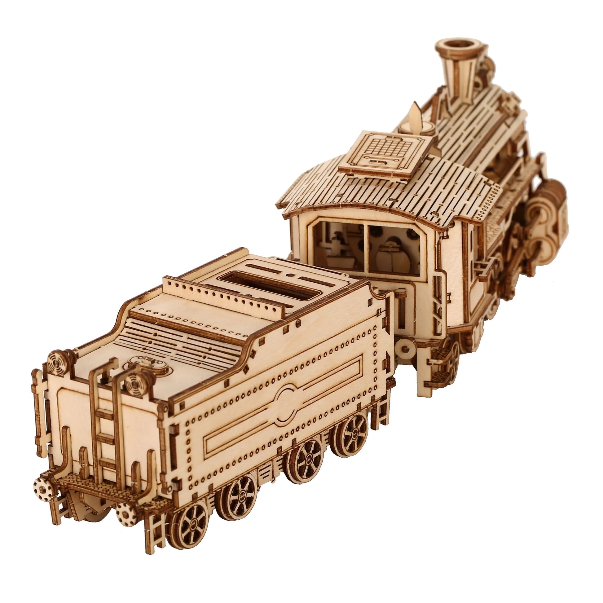Maquette modélisme bois locomotive à vapeur jouet do it yourself assemblage construction fait main cadeau noël enfant adulte découpe laser durable écologique - lebois-eco.com