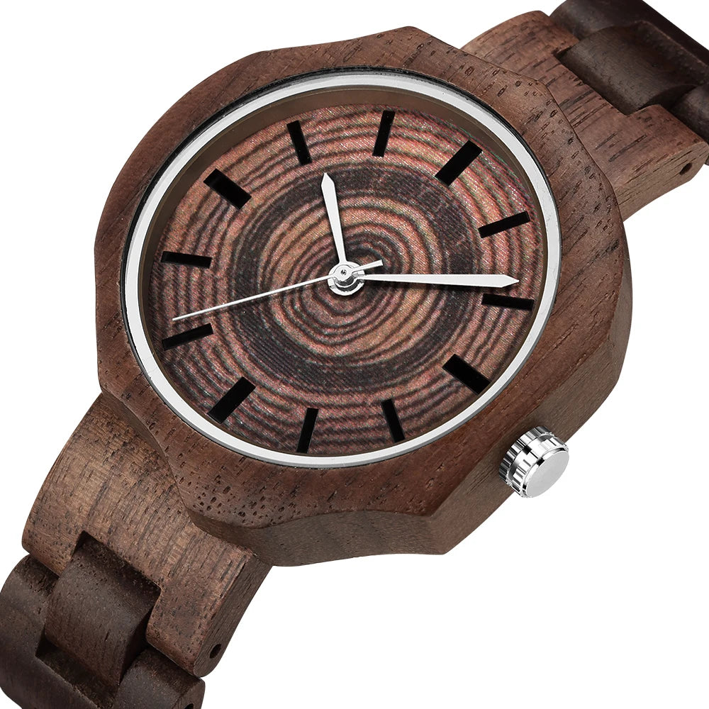 Montre bois bambou quartz unisexe versatile coupe irrégulière cadeau original anniversaire noël mariage tendance intemporel écologique durable - lebois-eco.com