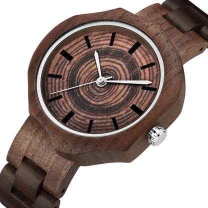 Montre bois bambou quartz unisexe versatile coupe irrégulière cadeau original anniversaire noël mariage tendance intemporel écologique durable - lebois-eco.com