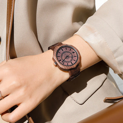 Montre bois bambou quartz unisexe versatile coupe irrégulière cadeau original anniversaire noël mariage tendance intemporel écologique durable - lebois-eco.com